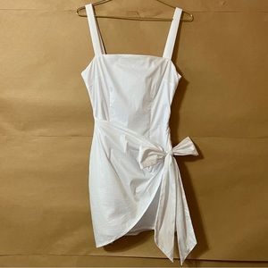 Superdown | Macie Wrap Mini Dress Square Neck Tie Front Dress White Size S